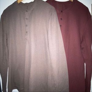 2 MENS LULULEMON THERMAL LS HENLEY SIZE L